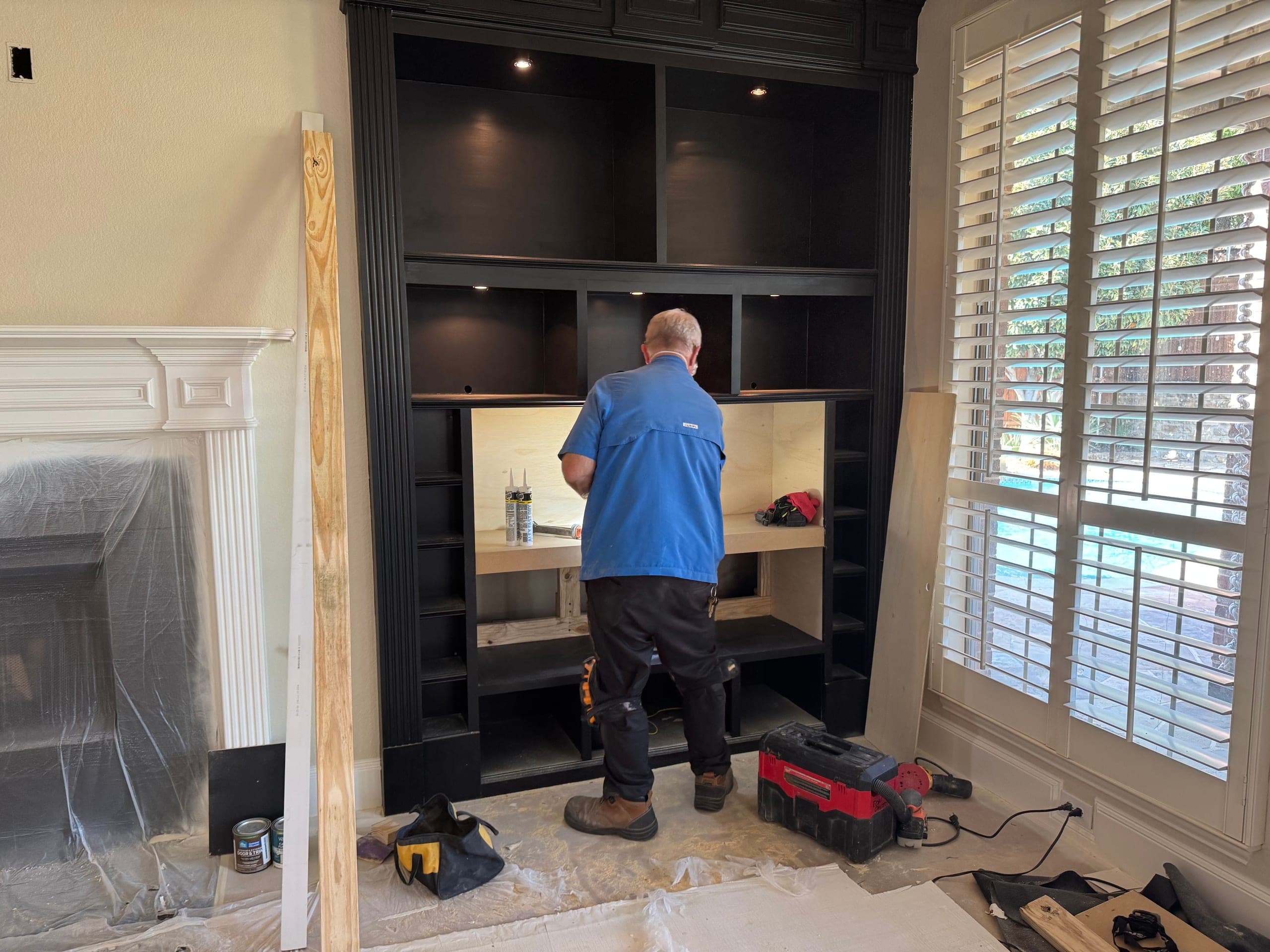 Custom built-in entertainment center by Chilton Home Services